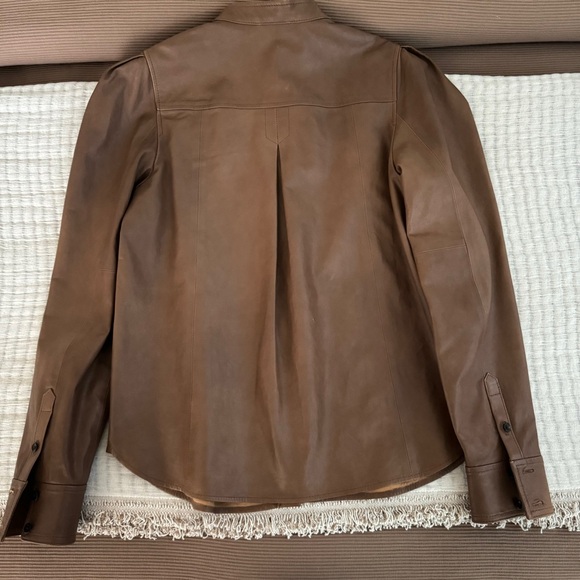 STUNNING! Frame Charlie Leather Shirt, size M - Picture 13 of 14